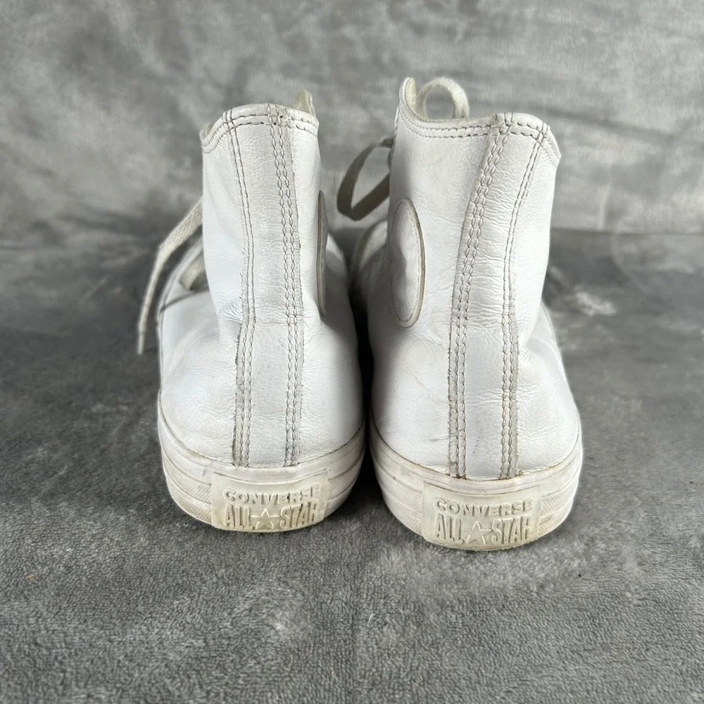 Converse Chuck Taylor All Star High Top White Leather Mens 9.5 Womens 11.5 1T406